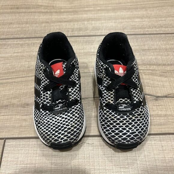 Adidas ZX Flux EL Black Snakeskin Infant Baby 5K Casual Sneaker Shoes S82614 - Picture 3 of 14